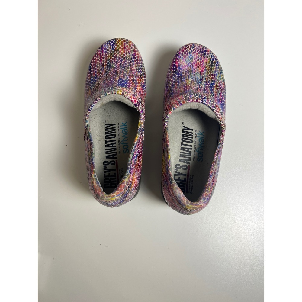 GREYS ANATOMY SOFTWALK Meredith Footwear Multicolor Mermaid Print Clogs Size 10